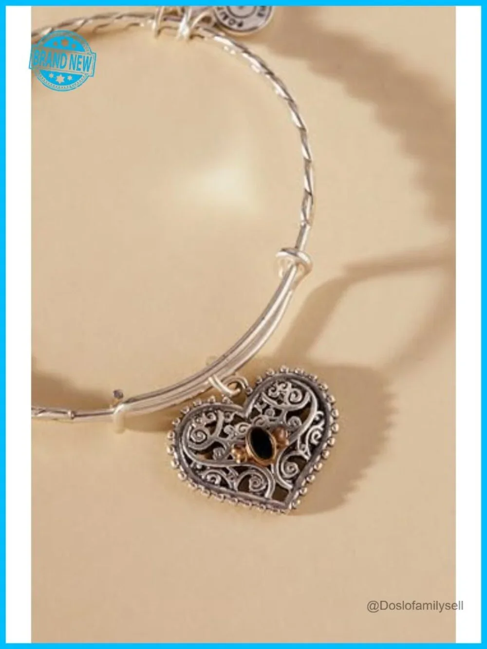 Adjustable Expandable Charm Bangle Bracelet